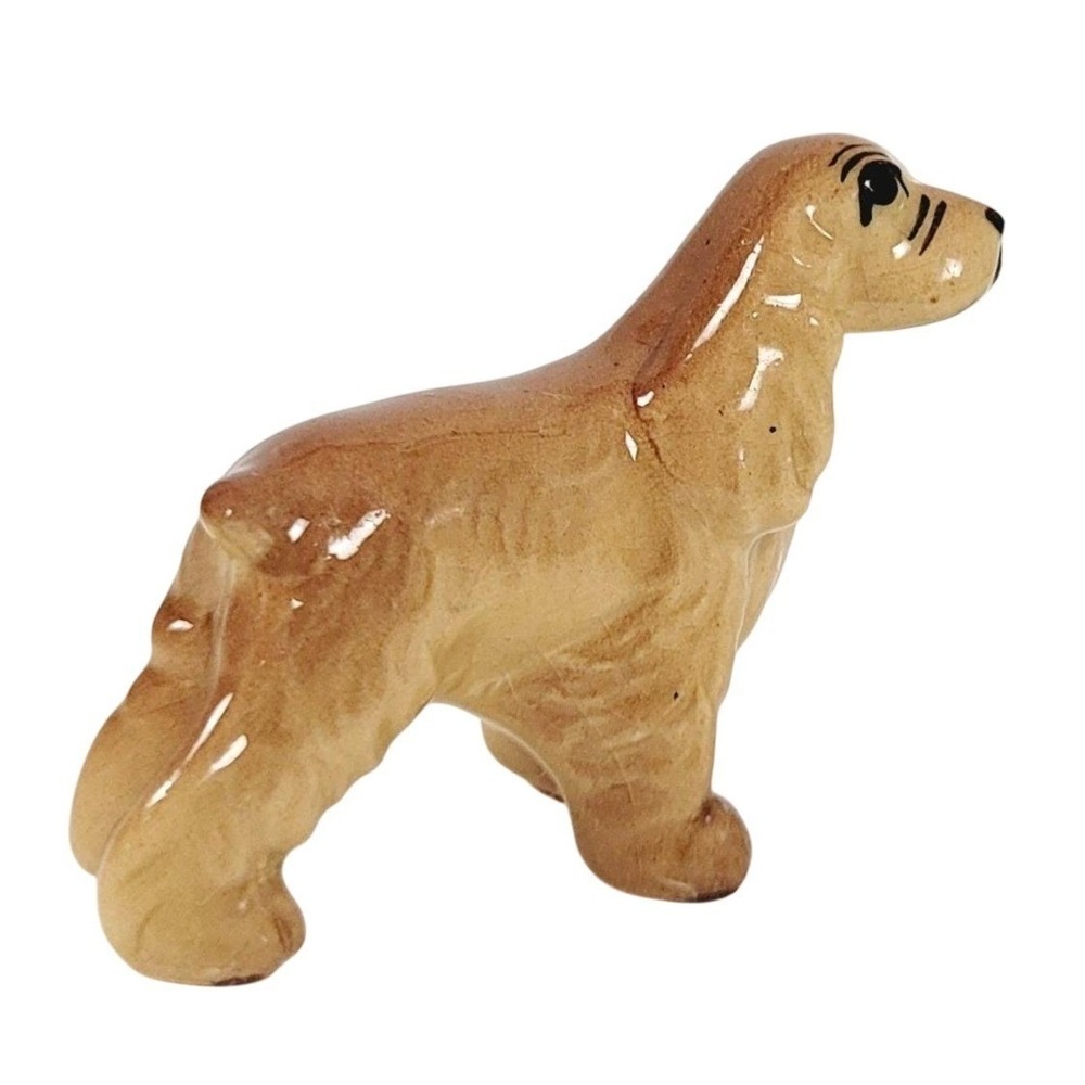 Vintage Hagen-Renaker Miniature Cocker Spaniel Dog Figurine, fawn- standing- 60s